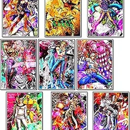 Paper9store Pack of 9 - Anime Posters self-Adhesive Anime Wall Poster for Room, Size A4 Self-Adhesive 300 GSM Thick matt Poster (JoJo Bizarre Adventure)-picture-39