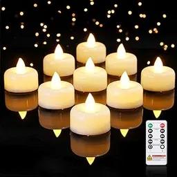 Amagic 12pcs White Remote Candles, Timer Candles, 400+Hours Flickering Flameless Battery Operated LED Tea Lights Candles Votive Candles with Remote-picture-17