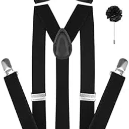 axlon Men's Suspender Gallace Y Back With Matching Bow Tie & Brooch Pin For Men (Free Size)-picture-34