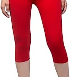 attire zone Women's Short Sport Capri Leggines for Gym Workout for Girls for | 3/4Th Cotton Plain Capri Pants | Comfortable & Breathable Fabric-picture-24