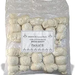 HERBALIX 365 Vathhulu for Puja - Long Lasting Cotton Wicks | Ideal for Diya, Lamps, and Rituals | 100% Natural & Handmade | Smokeless and Clean | Pack of 10-picture-14