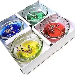 GIRLYZ Attire Beautiful Gel Diya/Candles in Glass Small Bowls for Festive Decoration/Diwali/Room Decoration/Special Occasion Pack of (4)-picture-54