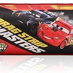 kuber industries Round Pencil Pouch | Disney Car Pencil Pouch for Kids | Stationary Holder | Multi-Purpose Travel Pouch | Travel Organizer | Pencil Utility School Pouches | Geometry Box | Red-picture-46