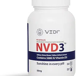 Vedi NVD3 | Naturally sourced Vitamin D3 Capsules | 5000IU, 90 Capsules | Ayurvedic Supplement | Health & Immunity | Vegan & Vegetarian Friendly (Pack Of 1).-picture-37