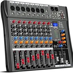 Dabeatz Professional 8 Channel Mixer | 7 XLR + 8 TRS 6.35MM Input Ports | USB MP3 & BT Support |Delay & Repeat FX | Stereo Output |48V Phantom Power | Stereo Control, Headphone, Aux, EFF.-image-46
