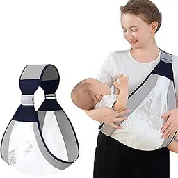 2heet Ergonomic Baby Carrier for Newborn to Toddler | Adjustable 3D Mesh Baby Sling Wrap with Thick Shoulder Straps | Soft Cotton & Breathable Fabric | Lightweight, Hands-Free Baby Carrier (Multicolor)-picture-46