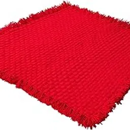 CRM TRADERS Woolen Puja Aasan Mat for Prayers - Handmade Decorative Pooja Mat 20 x 22 inch - (Red)-image-96