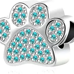 dwjsu Puppy Dog Paw Charm for Bracelets Dog Bulldog Pet Charm fit European Charms Bracelets Necklace for Women-picture-18