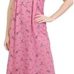 glamoras Alfine Cotton Nighty Gown with Side Pocket for Women | Regular, Printed & Full Length Maxi Night Gown | Night Wear Nighties for Women | Size: M-2XL-picture-10