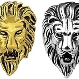 niue King Lion Head Ring for Men & Women : Indian Size 16-19 Antique Style Lion Head King Fashion Biker Ring for Mens & Boys-picture-53