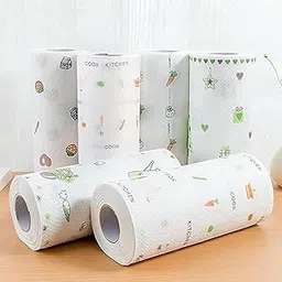 R4R Kitchen Towel Tissue Roll Tissue Paper for kitchen Reusable and Washable Kitchen Tissue Roll Non-stick Oil Absorbing Paper Roll Kitchen Special Wipe Dish Cloth Cleaning PACK OF 1-image-67