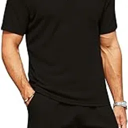 madfrog Men's Solid T-Shirt & Pant Co-ords Set | Stylish Casual Wear image 1