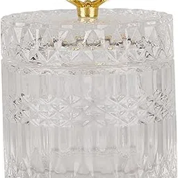 Merishopp Crystal Glass Storage Jar Jewelry Storage Jar for Bathroom Accessories S-image-38