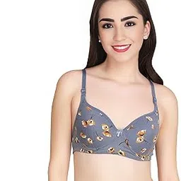 vanupi Bra for Women Full Coverage Padded Cotton Floral Print Bra (in, Numeric, 40, B, 40, Regular, Dark Gray)-picture-17