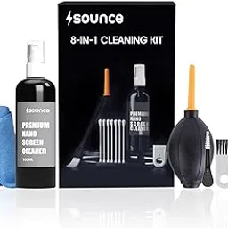 Sounce Professional 8-in-1 Cleaning Kit for Laptop, Tablet, Smartphone, Camera, Includes 100ml Cleaning Solution, Air Blower, Cotton Swabs, Suede Plush, Microfiber Cloth-picture-31
