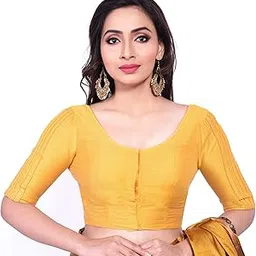 rene Yellow Cotton Tussar Stitched Blouse (D-005180A-YELLOW)-picture-32