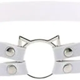 ujeavette 6xFashion Punk Gothic Cat Leather Elastic Garter Belt Leg Thigh Ring White-picture-33