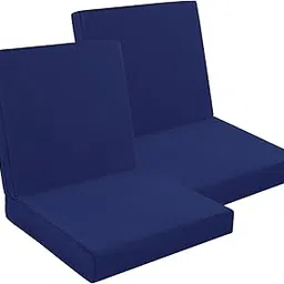 MJIAHOMDEC Outdoor Chair Cushions Set of 4,Waterproof Outdoor Seat Cushions for Patio Furniture,Patio Chair Cushions with Ties,Square Corner Outdoor Chair Pads,19"x16"x3"-picture-32