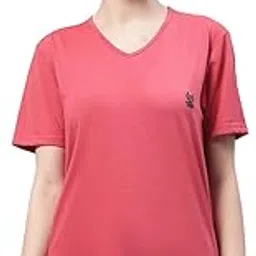 mack jonney Women V Neck Cotton Solid Regular Fit T-Shirt-V_Anthraa_001-P-picture-25