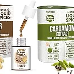 Spice Drop Spicy Tea Combo | Natural Herbal Extract Of Ginger (Adrak) and Cardamom (Elaichi) | For Food, Beverages, and Dessert | Vegan | Keto & Paleo Friendly | Non-GMO | Healthy | 5ML x 2 Packs-picture-13