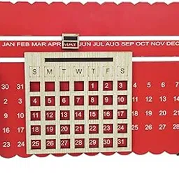 ART END Lifetime Wooden Table Calendar, Perpetual Calender, Permanent Desk Calander, Adjustable Date & Month Display for Home/Office/Corporate Gifts Table calender (Desk Calender P8)-picture-48