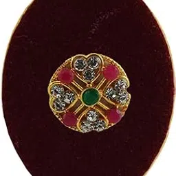 vidhya kangan Handmade Fancy Stone stud Work Saree pin Brooch for Women Jewellery Latest Stylish Crystal Unisex Floral Shape Brooch for Women/Girls (sku-bro2670)-picture-23