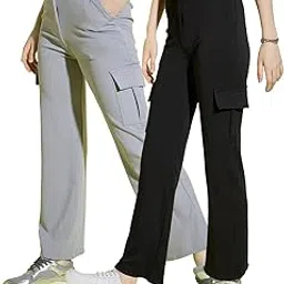dimpy garments Full Length Straight Fit Solid Cargo Pants | Women Casual Pant Combo-Pack of 2-picture-11