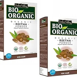 INDUS VALLEY Bio Organic Reetha Powder | Sapindus mukorossi | 100% Organic & Chemical Free Skin Cleanser (100g*2= 200g)-picture-47