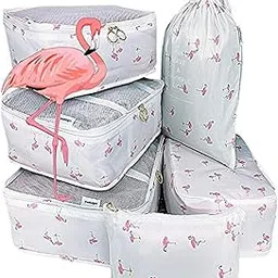 favria 7 Pcs Travel Organizer Pouch Packing Cubes for Clothes Space Savers Bags Cosmetics/Underwear/Socks/Shoes Toiletry Bag Laundry Organiser-picture-33