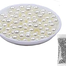 jasol Beads 5mm for Pearl Setting Machine no Hole Beads Pack of 50 Gram+ 15gram revit (White)-picture-15