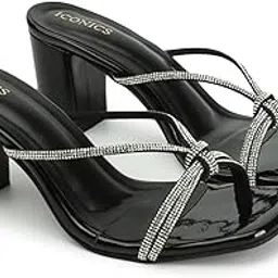 iconics Women Comfortable Block Heel Square Toe Slip On fashion Sandal for Party, Wedding and Casual Use-picture-27