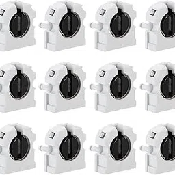 PATIKIL T8 Fluorescent Lamp Holder, Pack of 12, G13 Lamp Base, LED Fluorescent Tube Socket, 500 V, Unswitched Rotate Type Lamp Holder Replacement, 29 x 32 x 13 mm-image-10