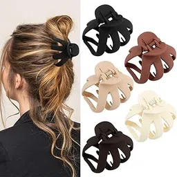 APSAMBR Hair Clips, 5Pcs Octopus Matte Hair Claws for Women, Large 3.15" Hair Clips for Thick Hair, Non-slip Jaw Clips, Hair Accessories clutcher for women hair-picture-27