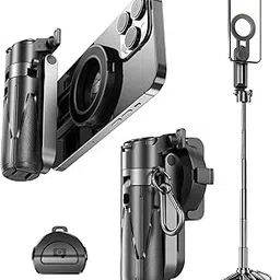 SULISAIS Magnetic Phone Tripod with Remote Control, Portable Magnetic Selfie Stick Tripod for Photography, Videography and Live Streaming, Cell Phone Stand for iPhone Smartphone-picture-17