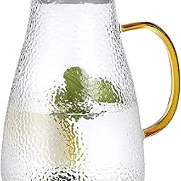 Signora Ware 1.8 Litres Elizabeth Frosted Borosilicate Glass Jug With Steel Lid | Big Water Pitcher With Strong Handle For Water Juice Ice-Tea Milk (1800Ml, Set Of 1, Transparent | Bpa Free)-picture-29