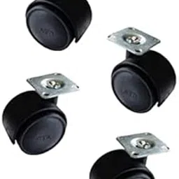 Caneuf Heavy Duty Castor Wheels with Polypropylene Plastic Twin Wheels – 180kg Load Capacity, 360° Rotation, Set of 4, Black for Furniture & Coolers-picture-39