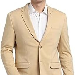 turtle Men Knitted Notch Lapel Collar Beige Single Breasted Casual Blazer-picture-8