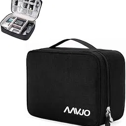 Aavjo Electronics Cosmetics Travel Organizer, Portable Bag for Accessories like Cables, Gadget Storage, Power Bank, Phone Charger, Universal Cable Storage Bag for Office and Home (Black)-picture-25