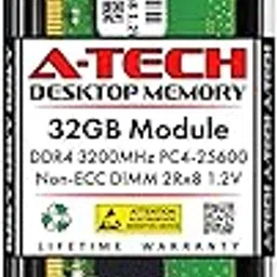 A-Tech 32GB DDR4 3200 MHz UDIMM PC4-25600 (PC4-3200AA) CL22 DIMM 2Rx8 Non-ECC Desktop RAM Memory Module-picture-30
