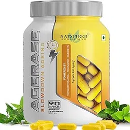 Natspired Agerase Capsules | Anti-Aging Herbal Supplement | Promotes Skin Health, Collagen Support, Vitality & Youthful Energy | 90 Vegetarian Capsules-picture-41