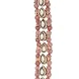 aatmana Gold-Plated Pink & White Kundan Studded & Pink Pearl Drop Embellished Maang Tikka - MTK-JS23-11051-picture-21