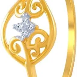 p.c. chandra jewellers 14k (585) Yellow Gold and American Diamond Ring for Women-picture-32