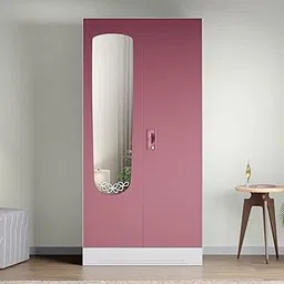 GODREJ INTERIO Slimline 2 Door Steel Almirah (Royal Ivory and Dusty Rose) 1 Year Warranty, 4 Shelves, M3 Mirror image 1