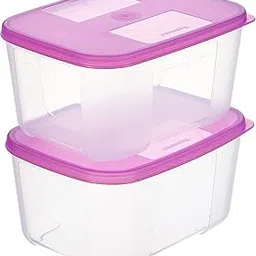 Tupperware Plastic Freezer Mate Set of 2, (700 Ml) (White:Purple)-picture-29
