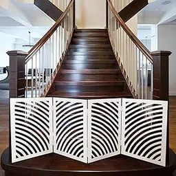Extra Tall Retractable Baby Gate & Pet Safety Barrier – Indoor/Outdoor Baby Proofing Stair Gate for Toddlers, Dogs, and Cats. (White, 4 Panel) image 1