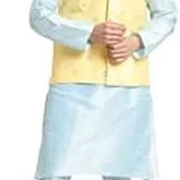 sojanya (Since 1958, Men's Silk Blend Grey Kurta Pyjama & Silk Blend Jacket Combo-picture-19