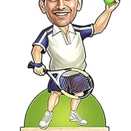 Caricature Personalized Gifts for Men Lawn Tennis Player (Wooden 8 inch x 5 inch) CA0206-picture-27