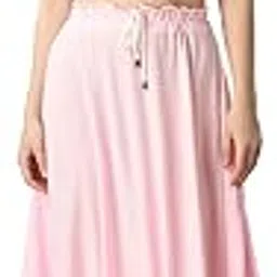 vagisha Blush Pink Long Flared Maxi Skirt for Girl's & Women's-picture-30