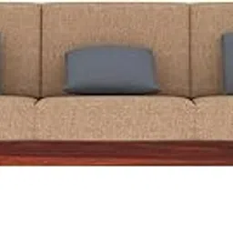 FURNIRE CARP Sheesham Wood 3 Seater Sofa for Living Room Home | Solid Wood 3 Seater Sofa | Wooden Sofa Set for Office Hall (Natural Finish, Beige Cushion)-image-22