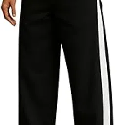 black venom Men’s Baggy Track Pants | Wide Leg Loose Fit Joggers with Side Stripe | Cotton Blend Casual Gym & Streetwear Trousers-picture-27